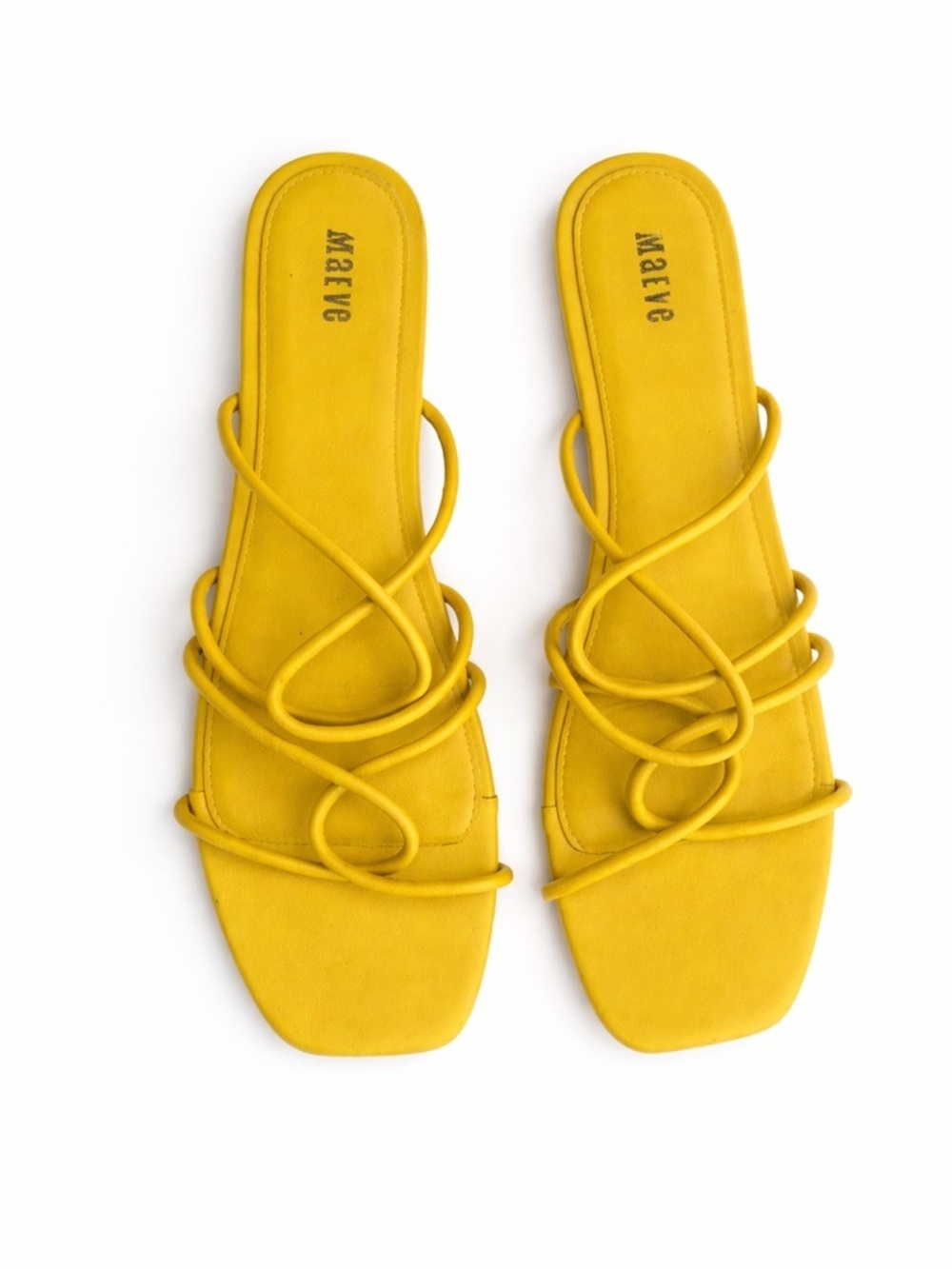 Maeve Strappy Flats Sandals Yellow size 8 spring summer slip on Anthropologie